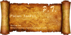 Palen Teofil névjegykártya